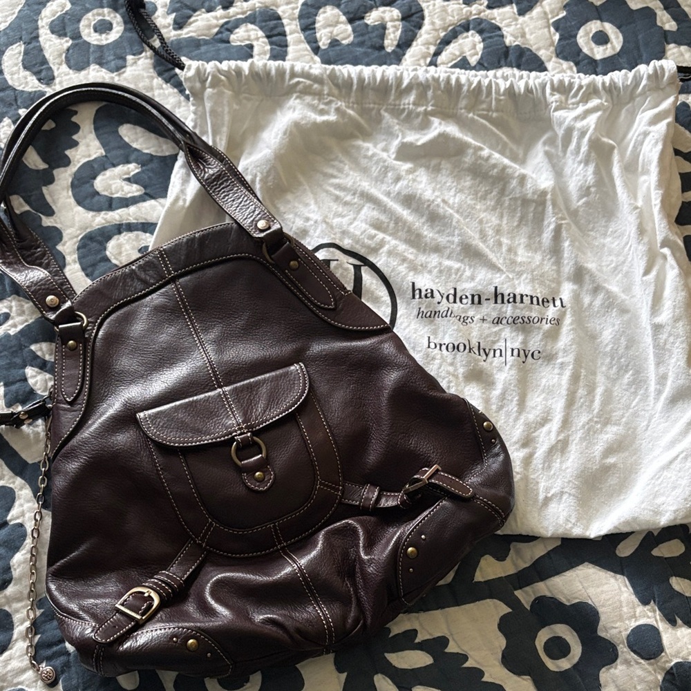 [Hayden Harnett] Brown Leather Anna Hobo Bag